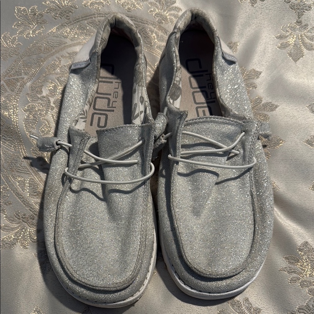 Hey Dude Women’s Silver Casual Shoes